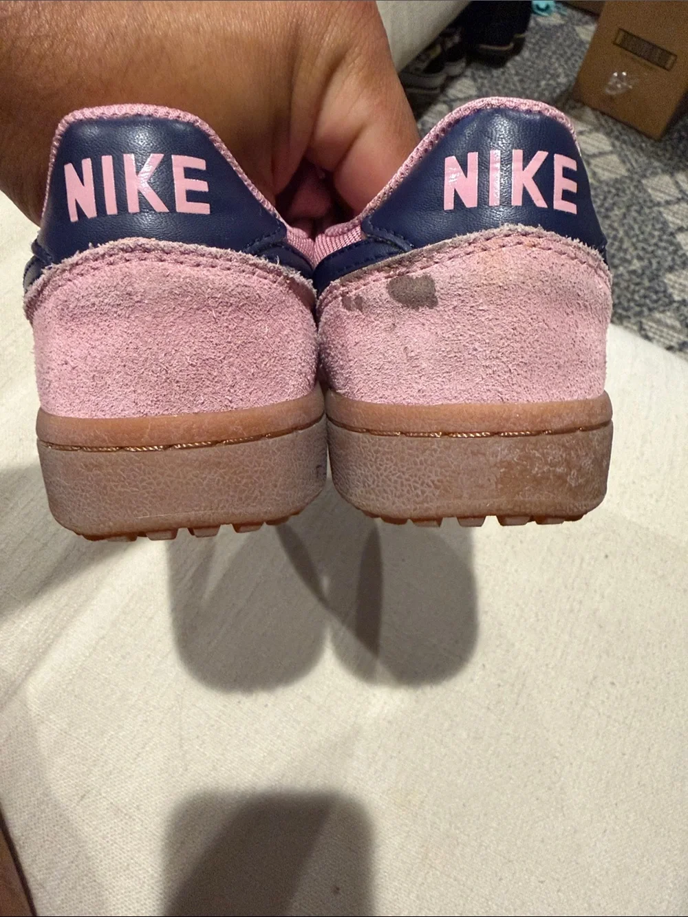 nike field general '82 bubblegum pink/navy suede sz 4y